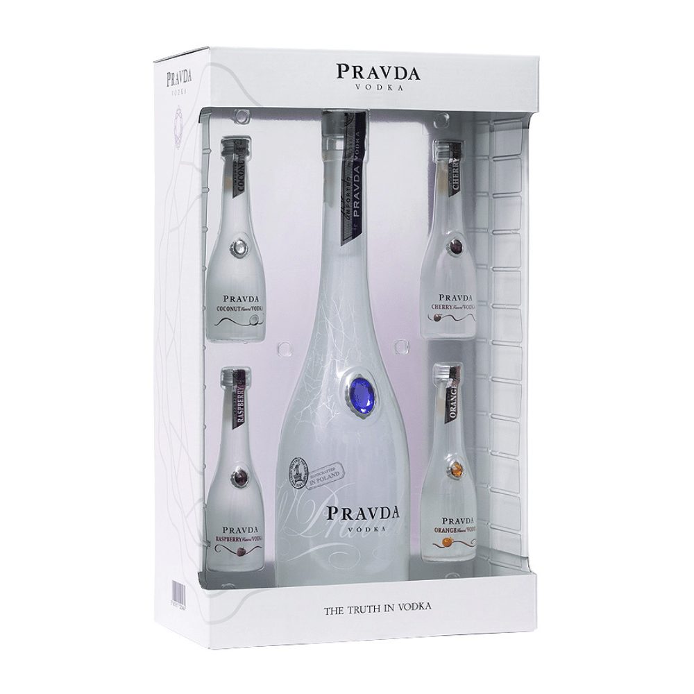 Wódka Pravda 40% 700 ml + 4 x 50 ml
