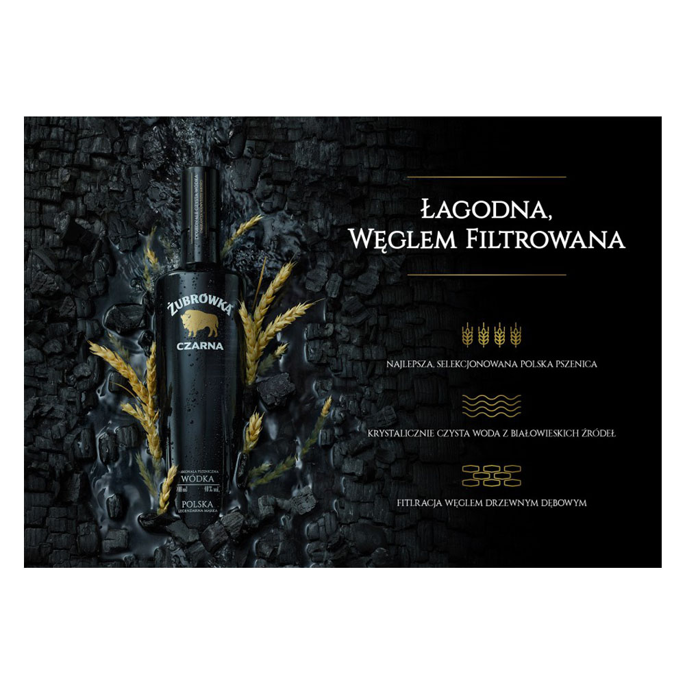 Wódka Żubrówka Czarna 40% 500 ml