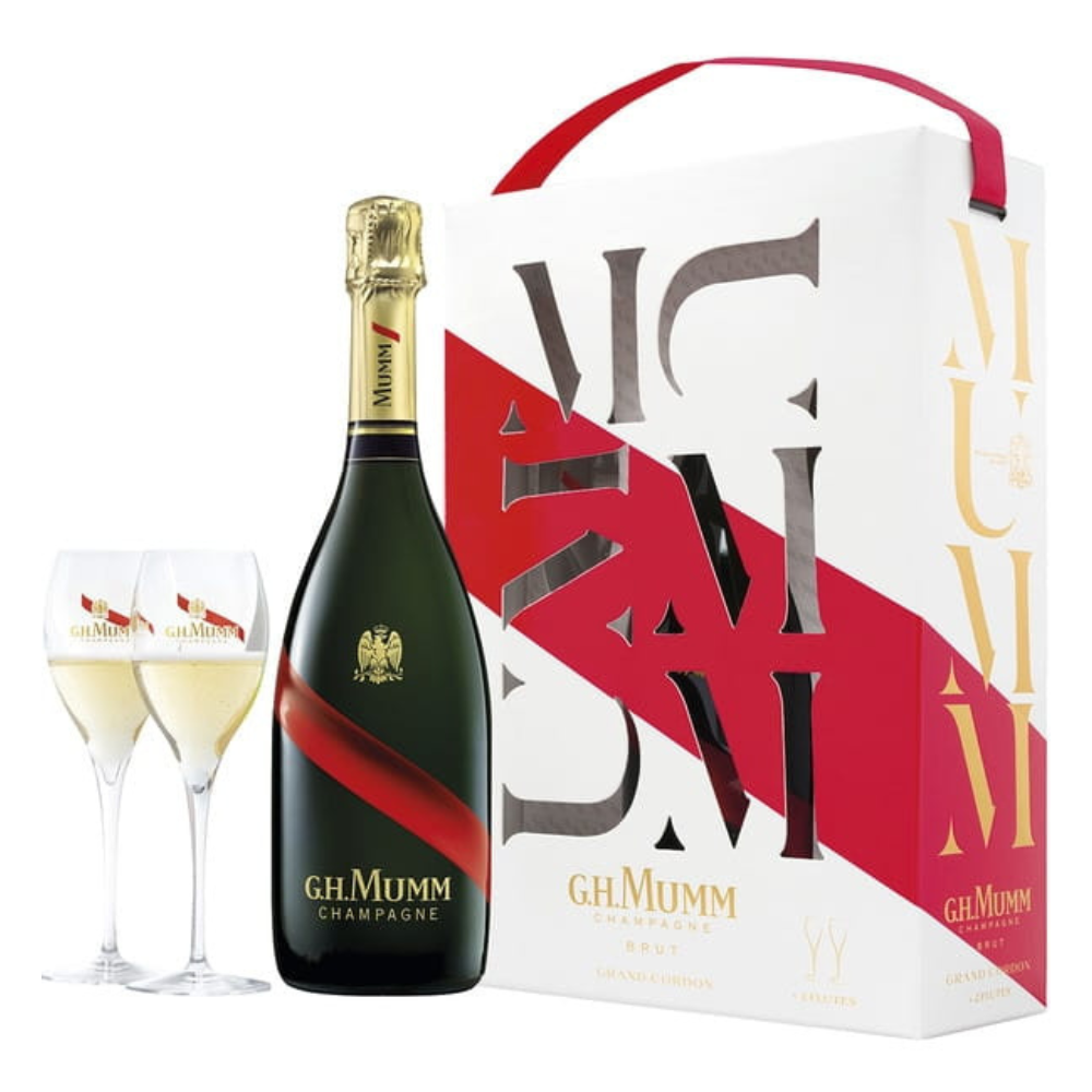 Szampan Mumm Grand Cordon 12,5% 750 ml + 2 kieliszki