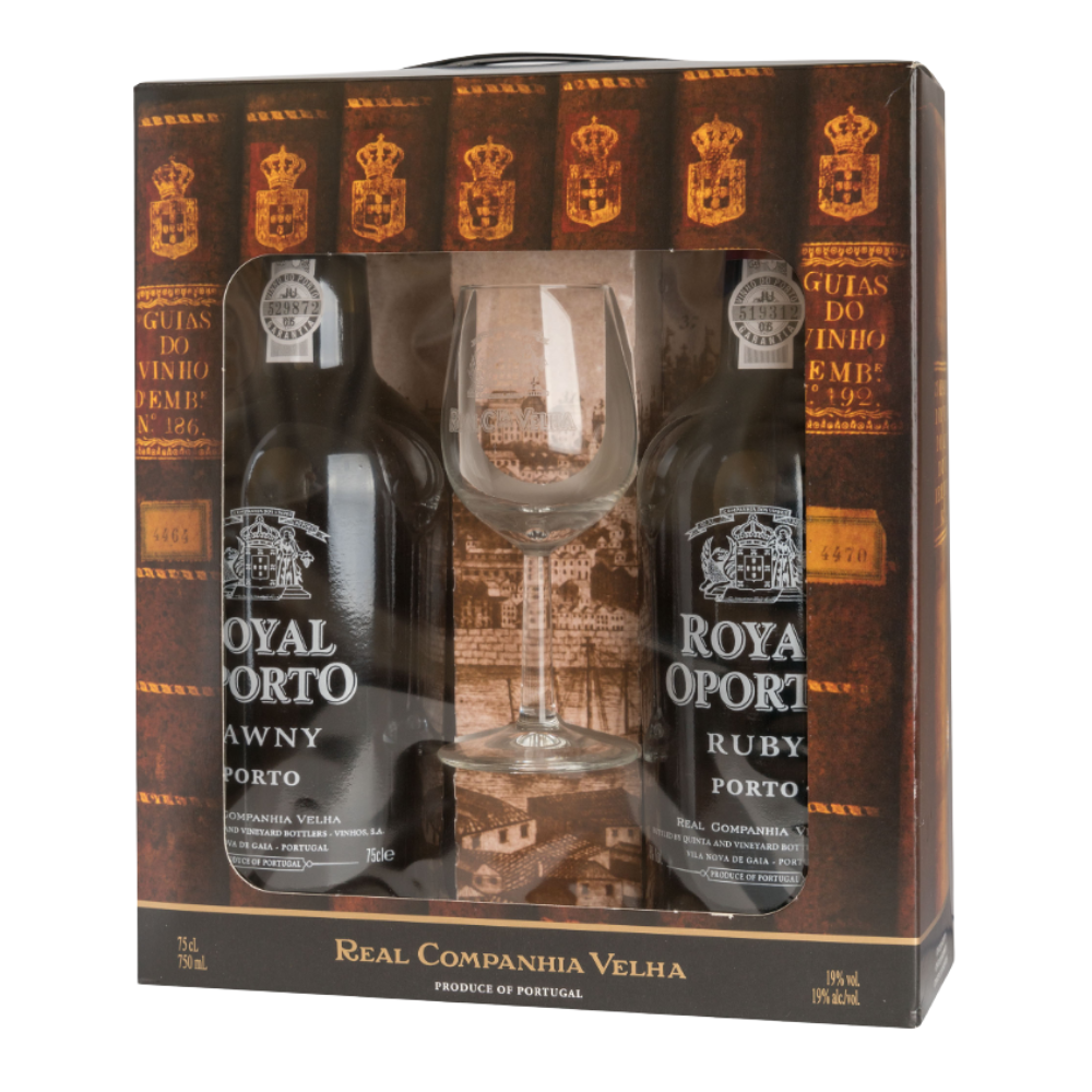 Wino wzmacniane Royal Oporto Ruby +Tawny Porto 19% czerwone słodkie 750 ml + kieliszek