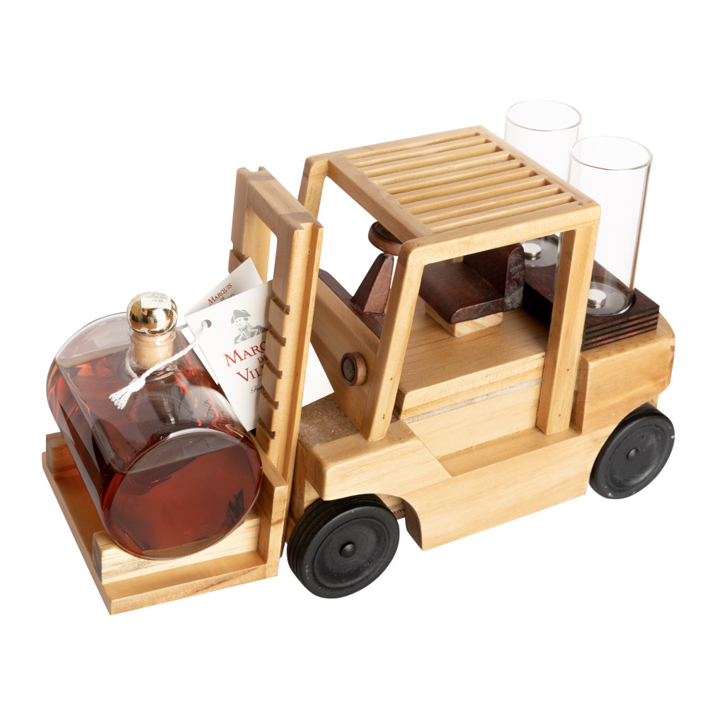 Brandy Marquis de Villard Forklicht Wózek Widłowy 40% 200 ml + 2 kieliszki